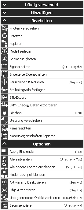 EMM-Check® 4.3.9.4 - Kontextmenü