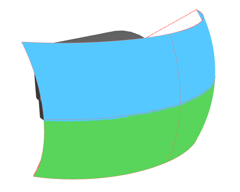 Kamerakegel bei eingeschalteter Verzeichnungskorrektur