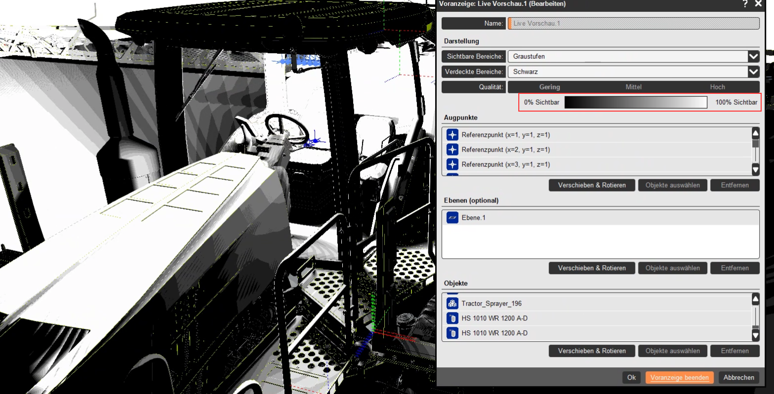 Live-Preview in Graustufen