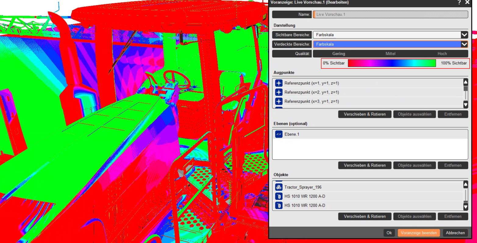Live-Preview in Farbe