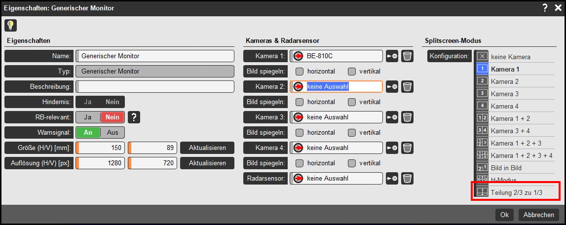Neue Splitscreenoption