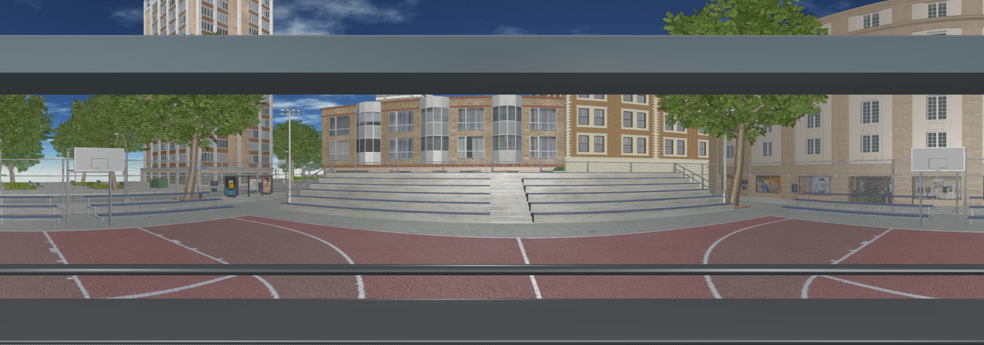 Panoramabild aus Sicht des Fahrers